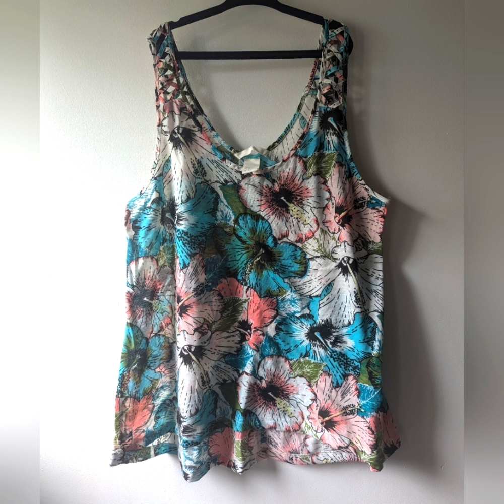 Floral/Tropical Sleeveless Top